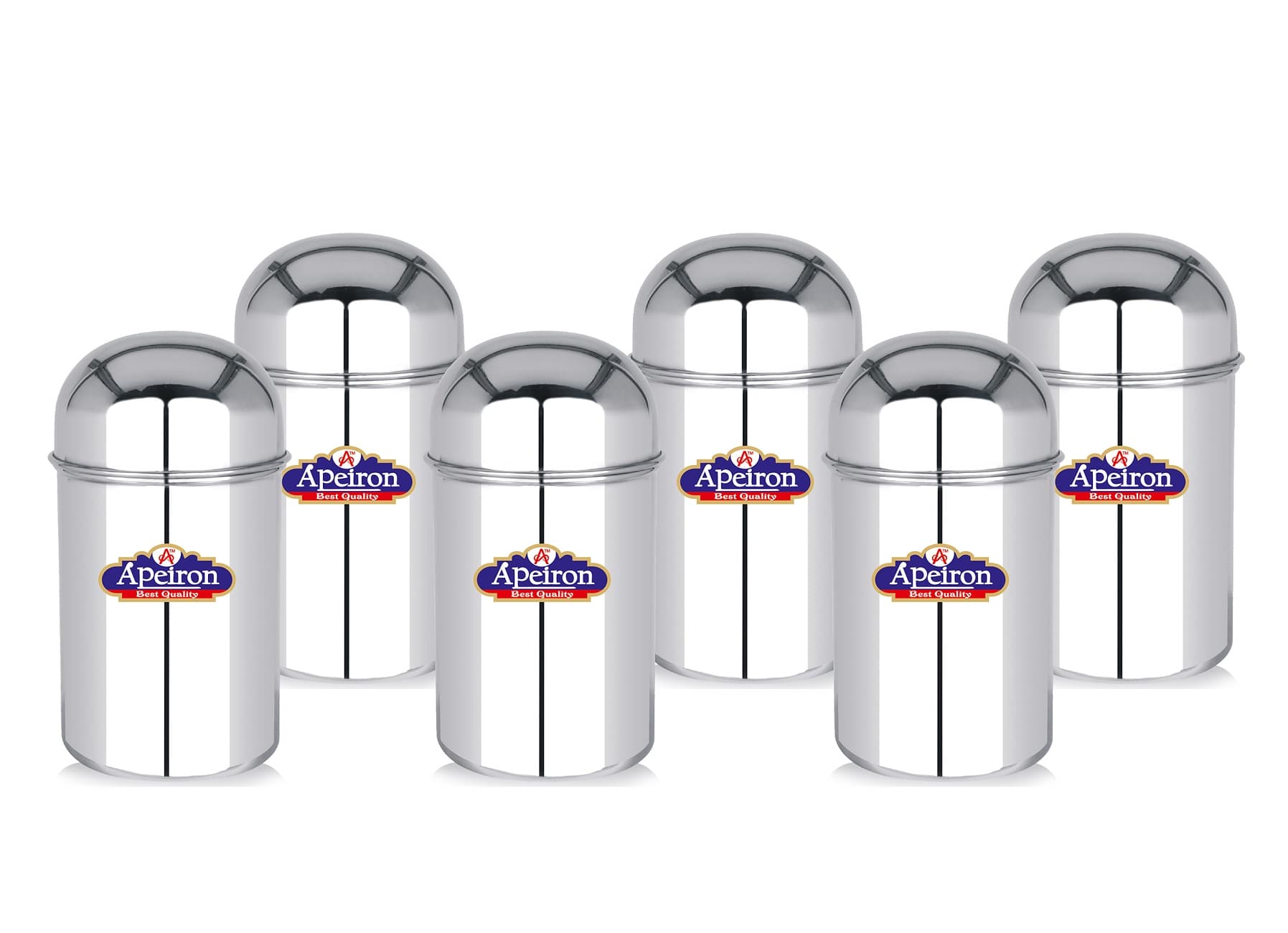 Apeiron Stainless Steel Tea Sugar Coffee Container 750 ml each pack of 6