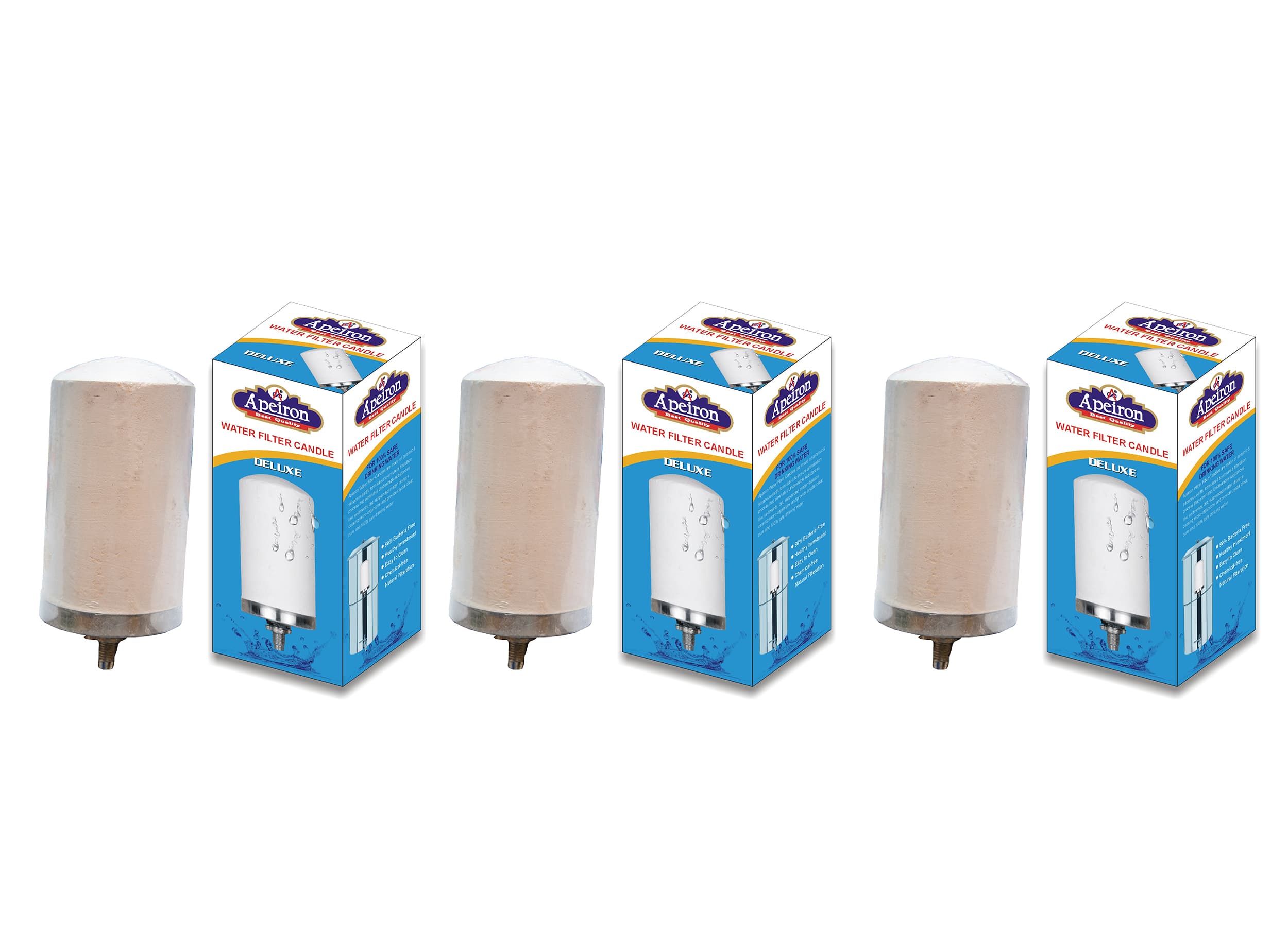 Apeiron Water Filter Cartridge Ceramic candle Pack Of 3