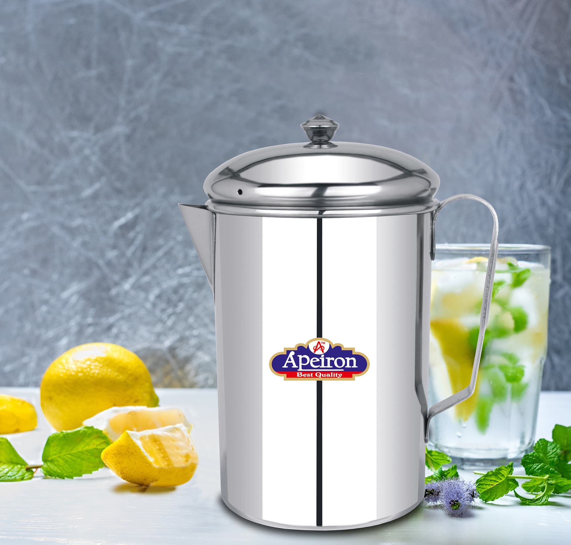 Stainless Steel Water jug with Lid and Handle, 2000 ML (Pitcher, Set of 1)