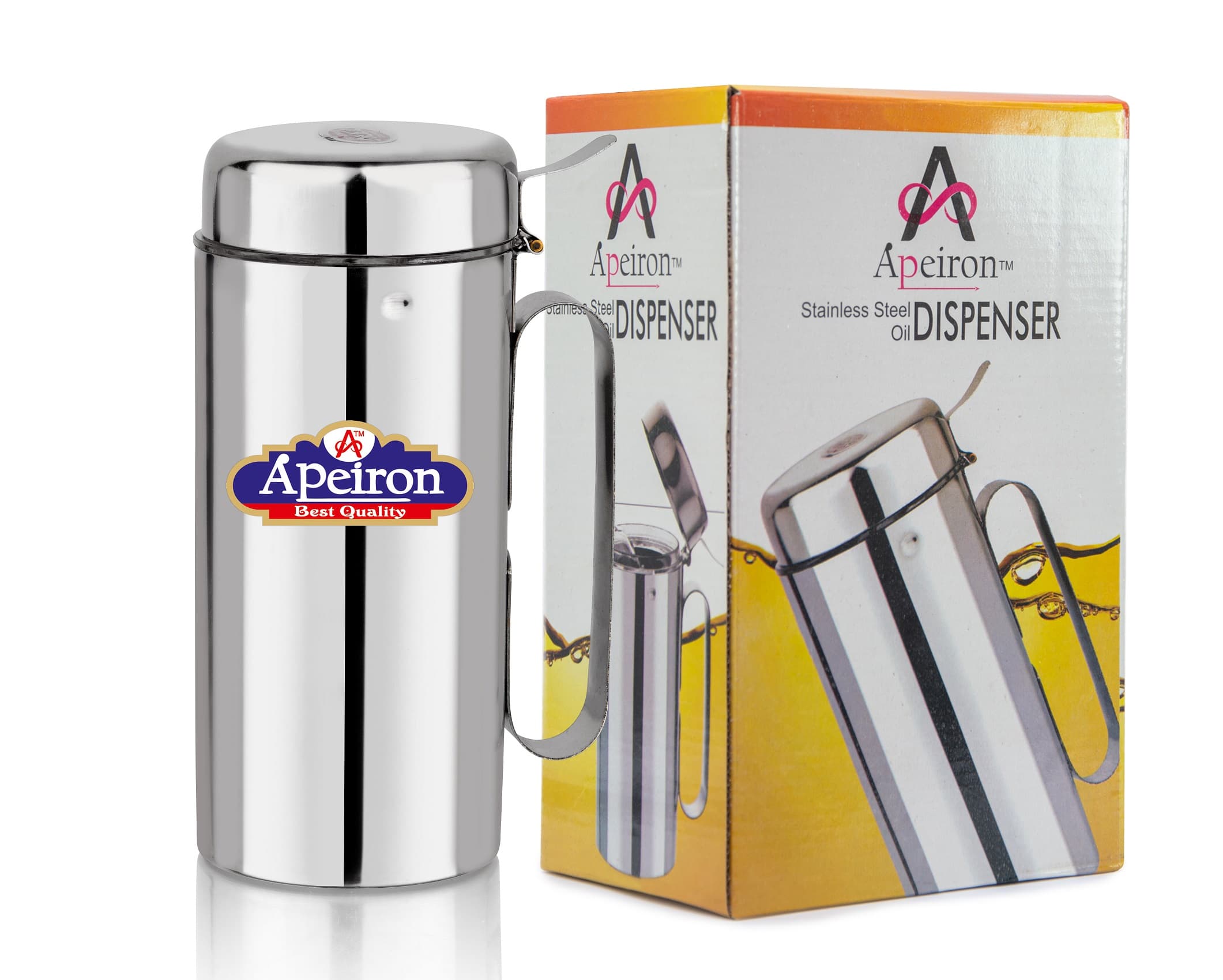 Apeiron Stainless Steel Oil Can Dispenser with Handle 1250ML Pack Of 1