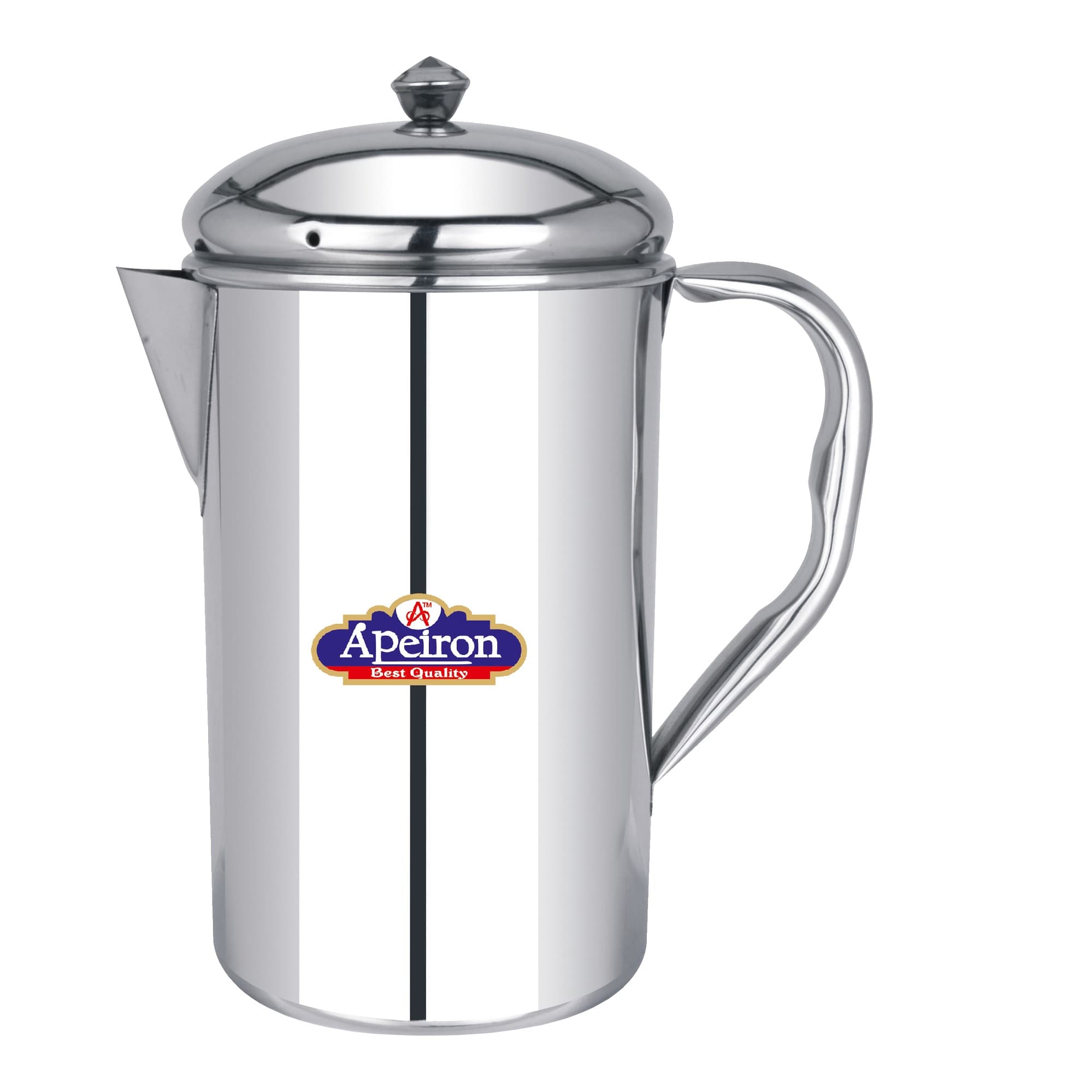 Apeiron Stainless Steel Plain Pipe Water jug with Lid and Handle 2000ml Pack Of 1