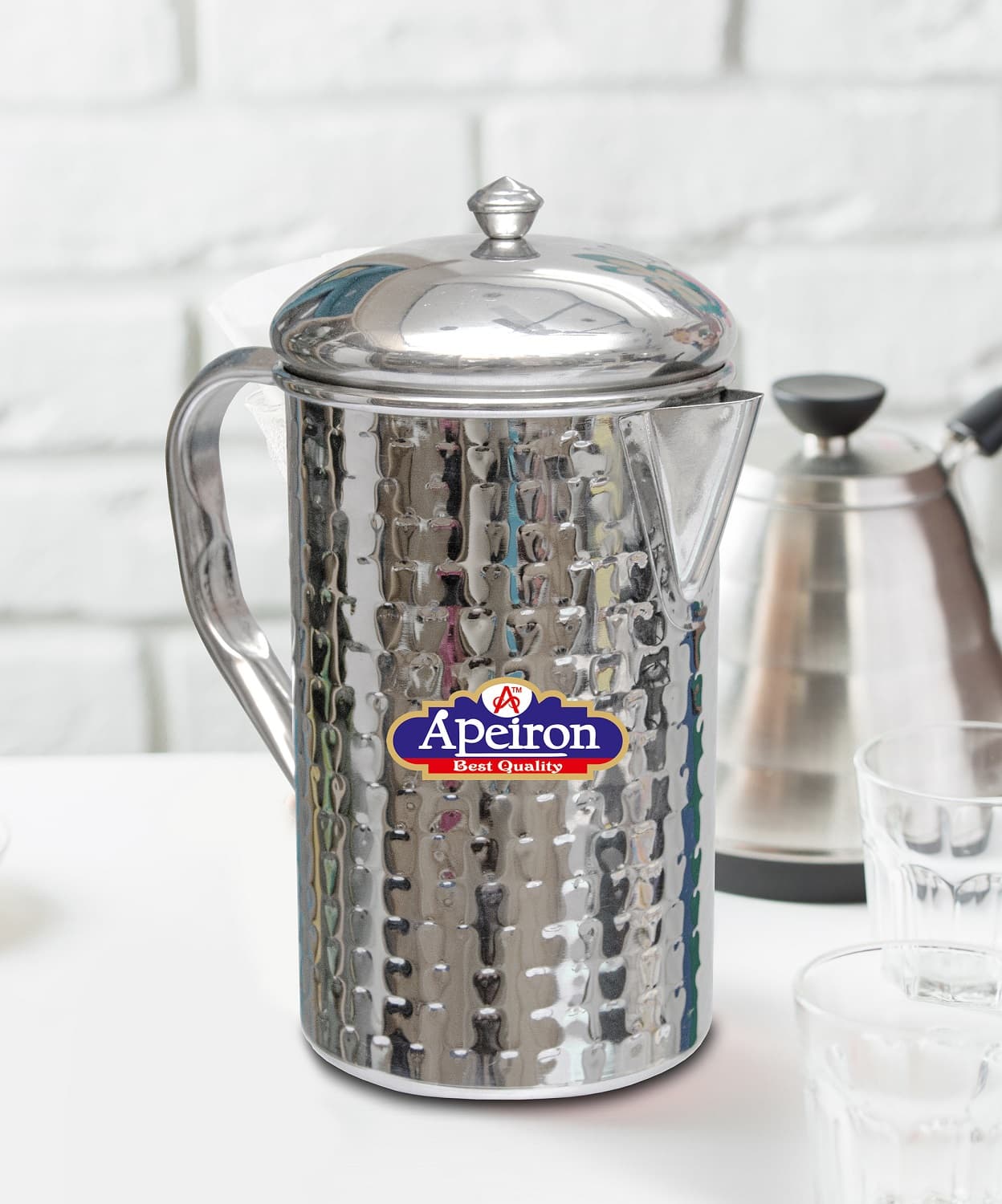 Stainless Steel Water jug with Lid and Handle, 2000 ML (Amphora)